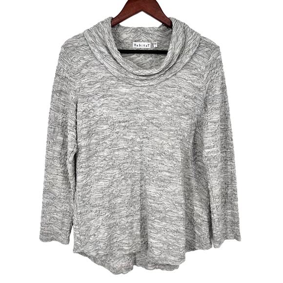 Habitat Tops - Habitat Womens Sz Medium Gray Wearable Art Abstract Artsy Blouse Shirt Top